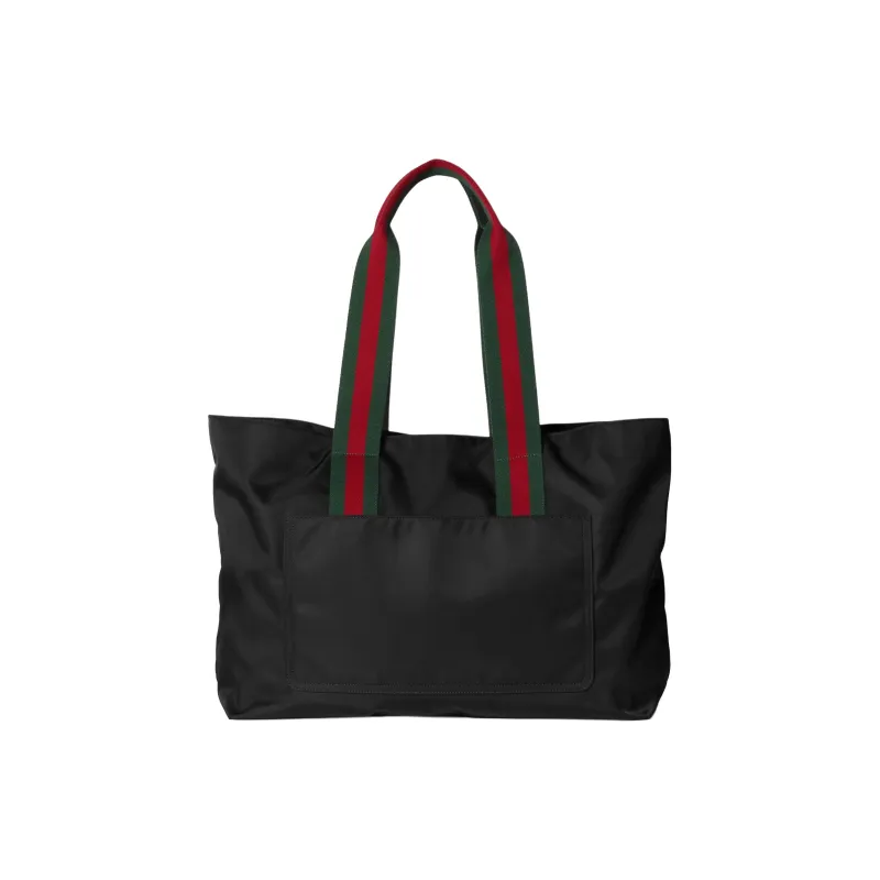 GUCCI Nylon Tote Bag, Shopping Bag, Handbag, Shoulder Bag Large Size Men's Black-3