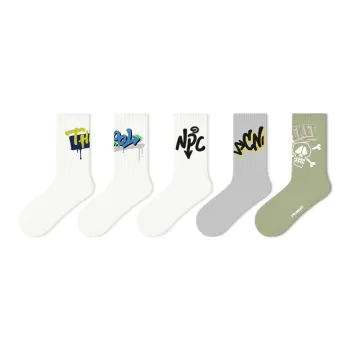 Primeet Mid Calf Socks Fall And Winter Unisex 5 Pack