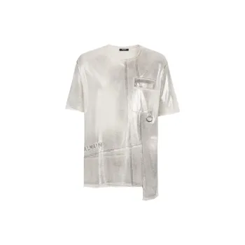 BALMAIN T-Shirts Men Silver