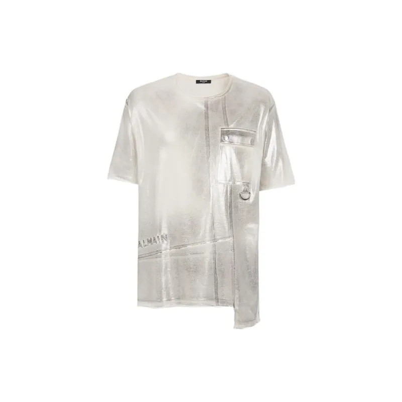 BALMAIN T-Shirts Men Silver-0