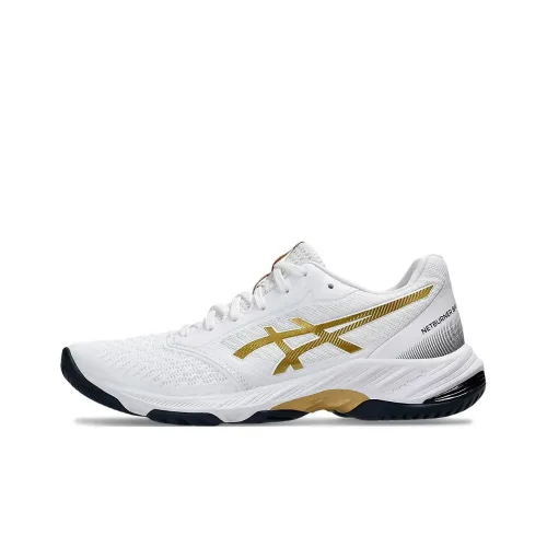 Asics Netburner Ballistic FF 3 Training Shoes Women's Low-Top White/Pure Gold