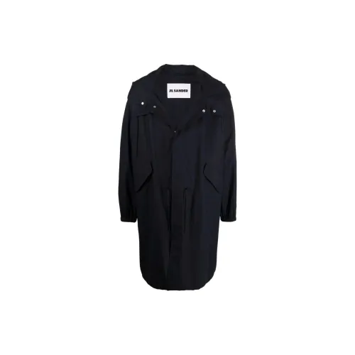 JIL SANDER Logo Print Hooded Raincoat 