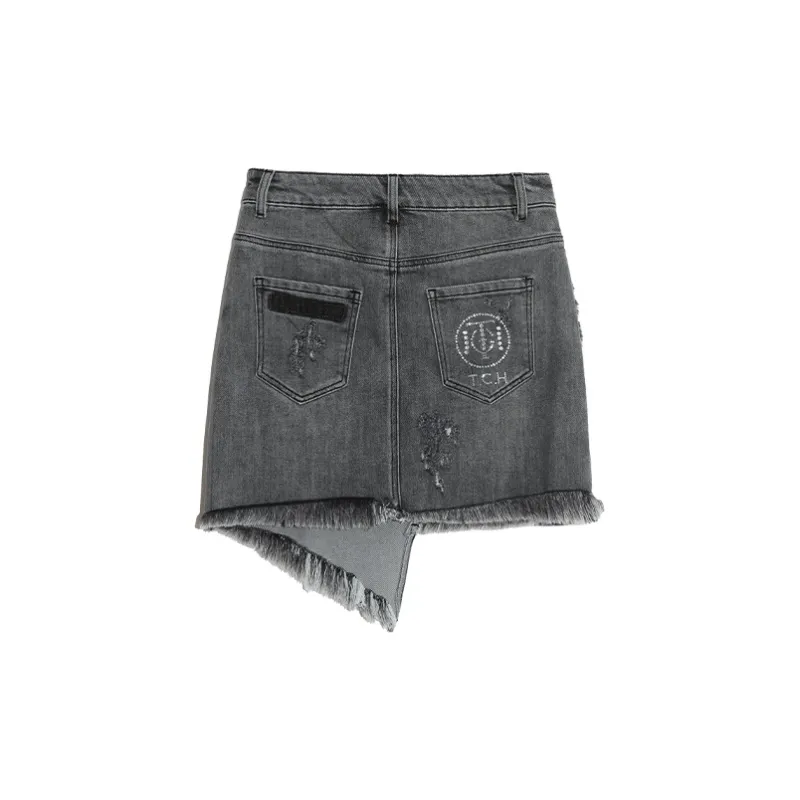 TCH Denim Short Skirts Women's Gray-1