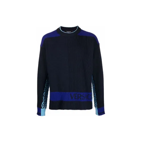 VERSACE Cashmere Sweaters Men Blue