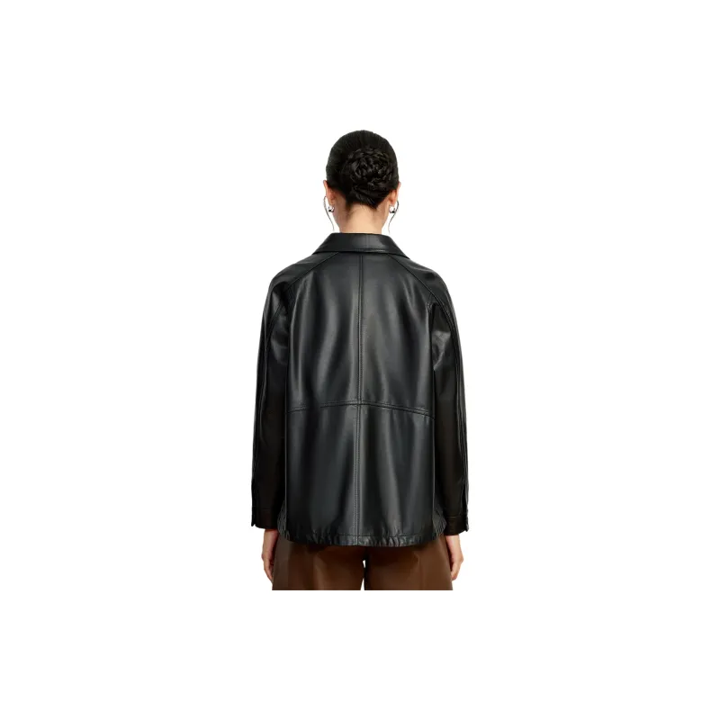 FORTEI Leather Jacket Women's Black-0