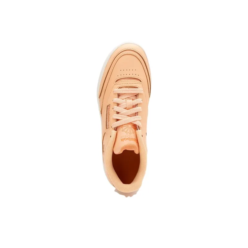 Reebok Club C Anti Slip Wear Resistant Low Top Skateboard Shoes Women's Beige-3