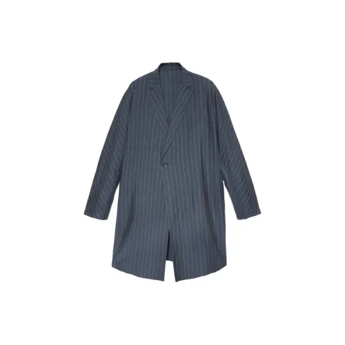 CROQUIS Trench Coats Unisex 980 Dark Blue Stripes/Plaid