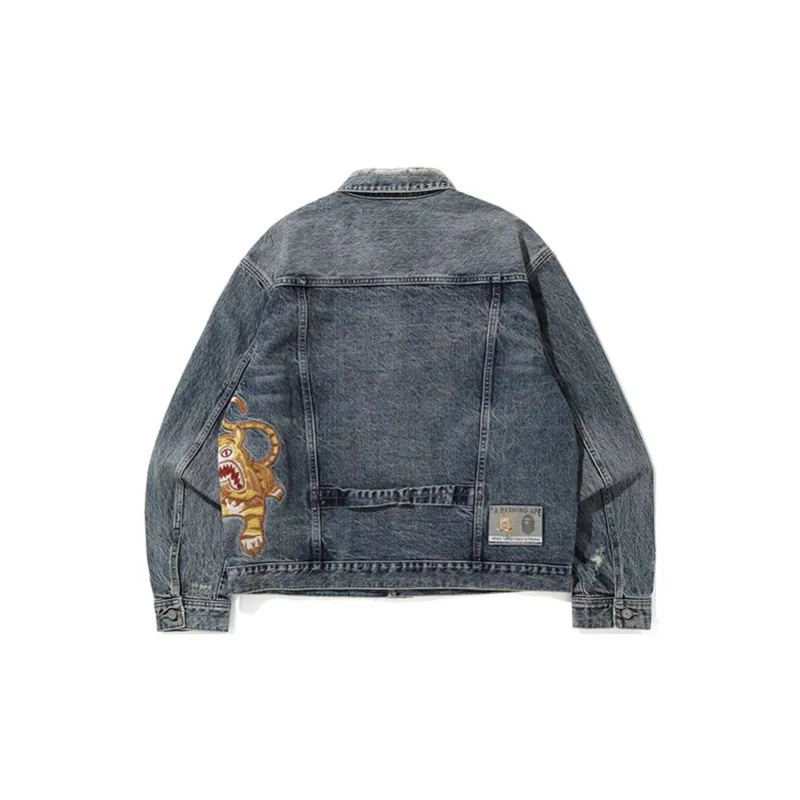 Bape Tiger Heavy Wash Miner Denim Jacket-1