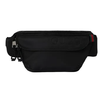 GUCCI Nylon One Shoulder Crossbody Fanny Pack Trumpets Men's Black