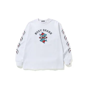 A BATHING APE Busy Shark Relaxed Fit Heavy Weight L/S Tee