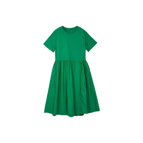 URLAZH Short-Sleeved Dresses Women's Bright Green