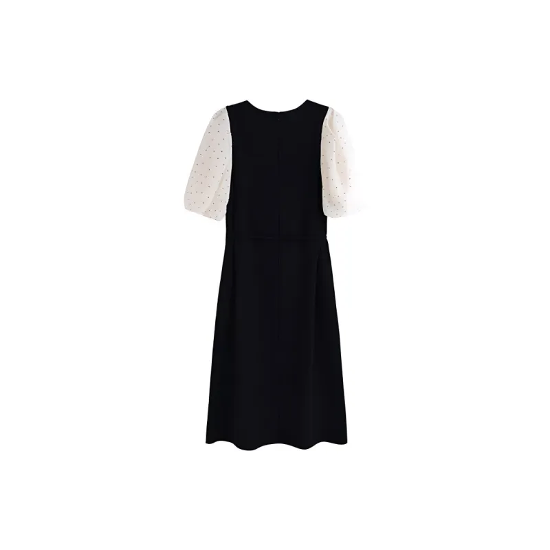 DOSOHEB Short Sleeved Dresses Women's Black-1