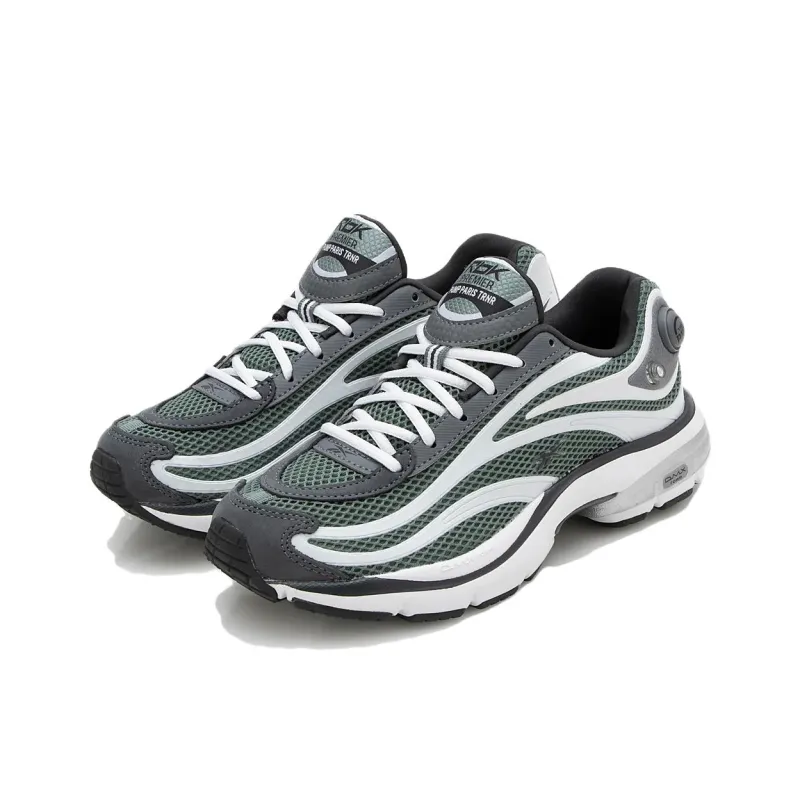 Reebok Anti Slip Wear Resistant Low Top Running Shoes Unisex Gray Green-2