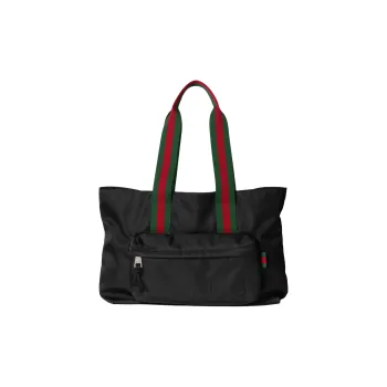 GUCCI Nylon Tote Bag, Shopping Bag, Handbag, Shoulder Bag Large Size Men's Black