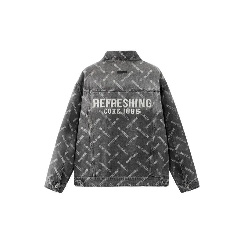 Coke Denim Jackets Unisex Gray-1