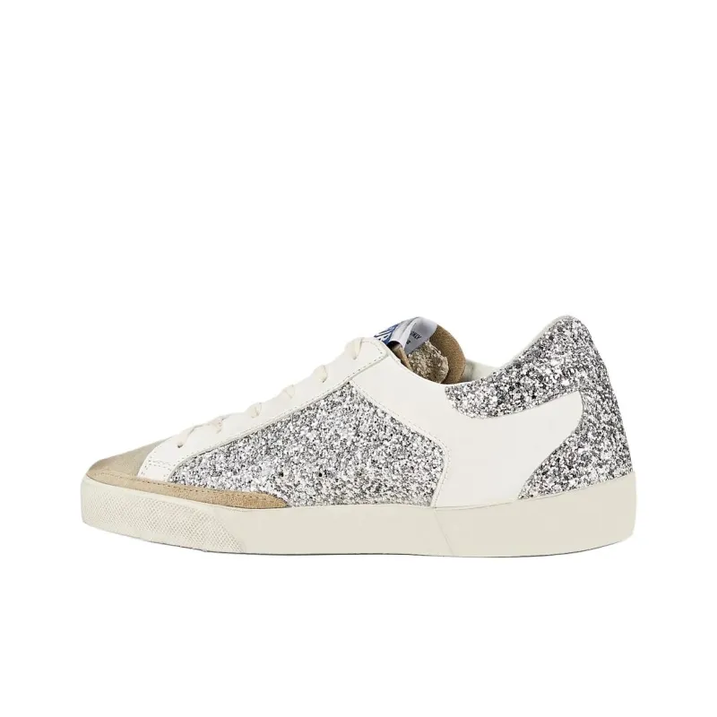 Golden Goose Super Star Stylish Skateboarding Shoes Women's Silver Vintage Version-2