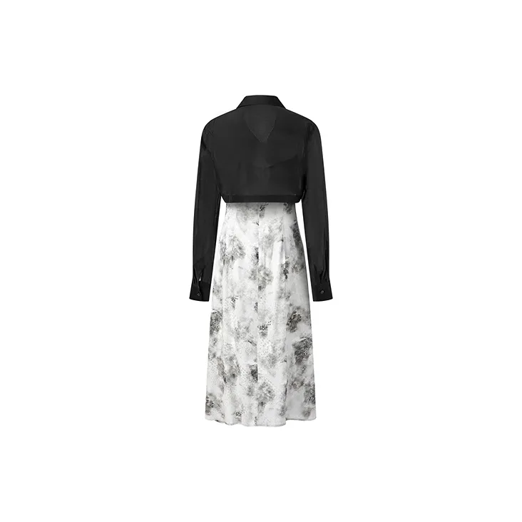 PEACEBIRD x Daria Song Daria Song Collaboration Collection Skirt Set Women's Gray Pattern-1