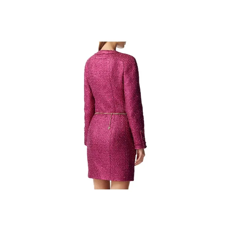CHANEL Long-Sleeved Dresses Women's Pink-1