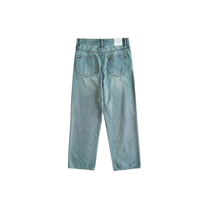 BLUELANDINC Straight Jeans Women's Washable Blue-1