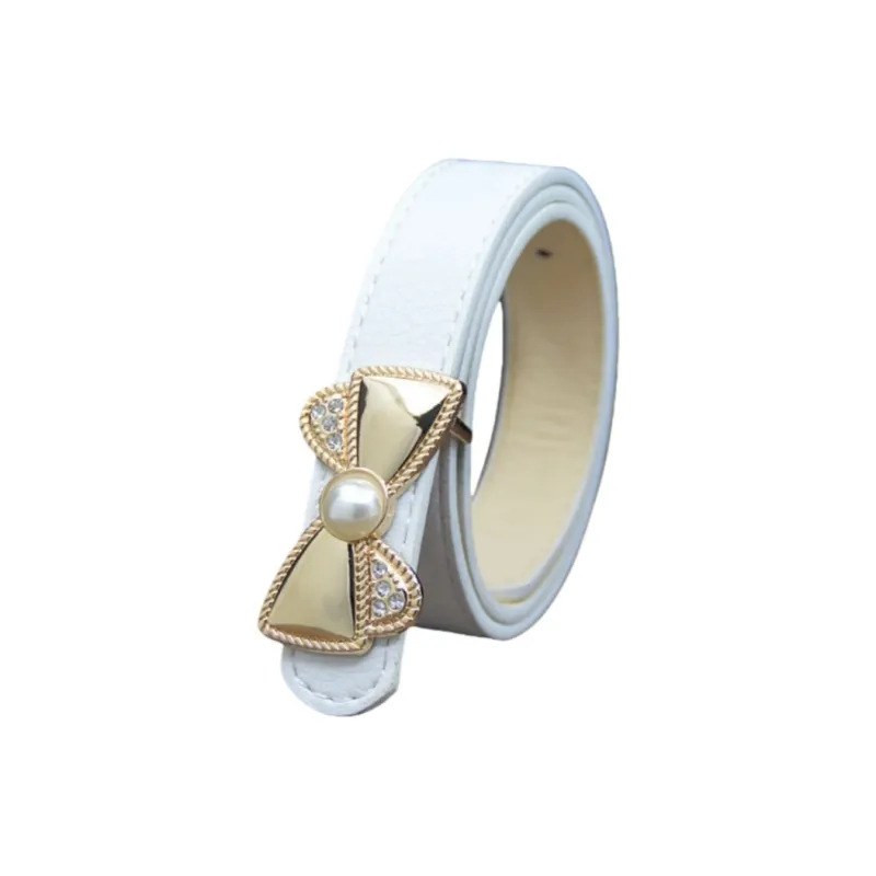 Emperor Penguin Floral Dress With Jeans Belt For Elementary School Students PU Artificial Leather Belts Kids' 2.5cm-2
