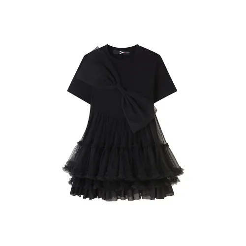 Youppiestaywithme Short-Sleeved Dresses Women's Black