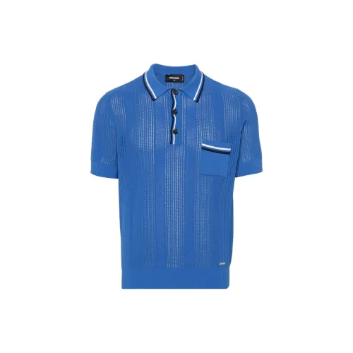 DSQUARED 2 Polo Shirts Men Iron Blue