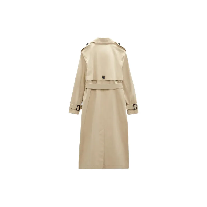 ZARA Trench Coats Women's Light Camel-1