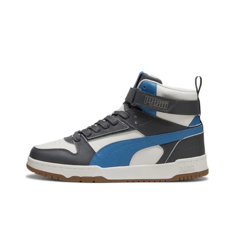 PUMA RBD Game Slip Resistant And Breathable Mid Top Skateboard Shoes Unisex White Black Blue-0