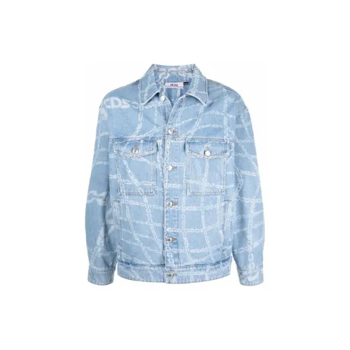 GCDS Denim Jackets Men Blue