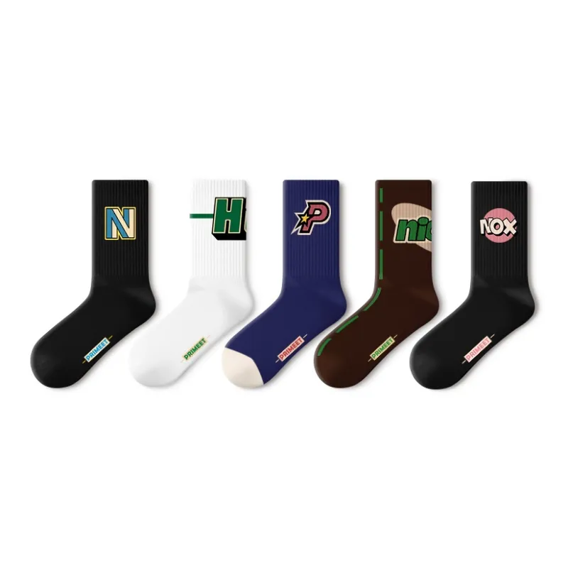 Primeet Mid Calf Socks Fall Unisex 5 Pack-34