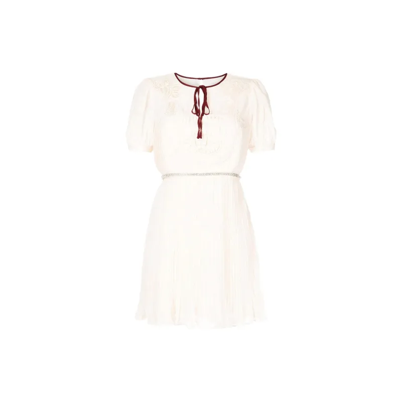Self-portrait Short-Sleeved Dresses Women's White-2