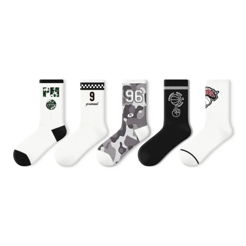 Primeet Mid Calf Socks Fall Unisex 5 Pack-21