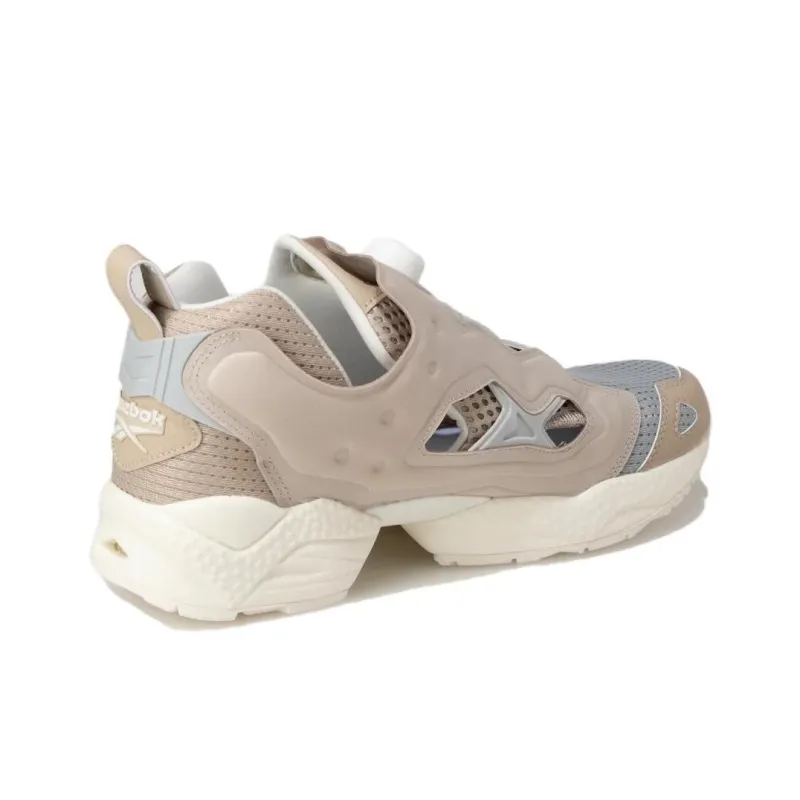 Reebok Instapump Fury Anti Slip Wear Resistant Mid Top Chunky Sneakers Unisex Beige-3