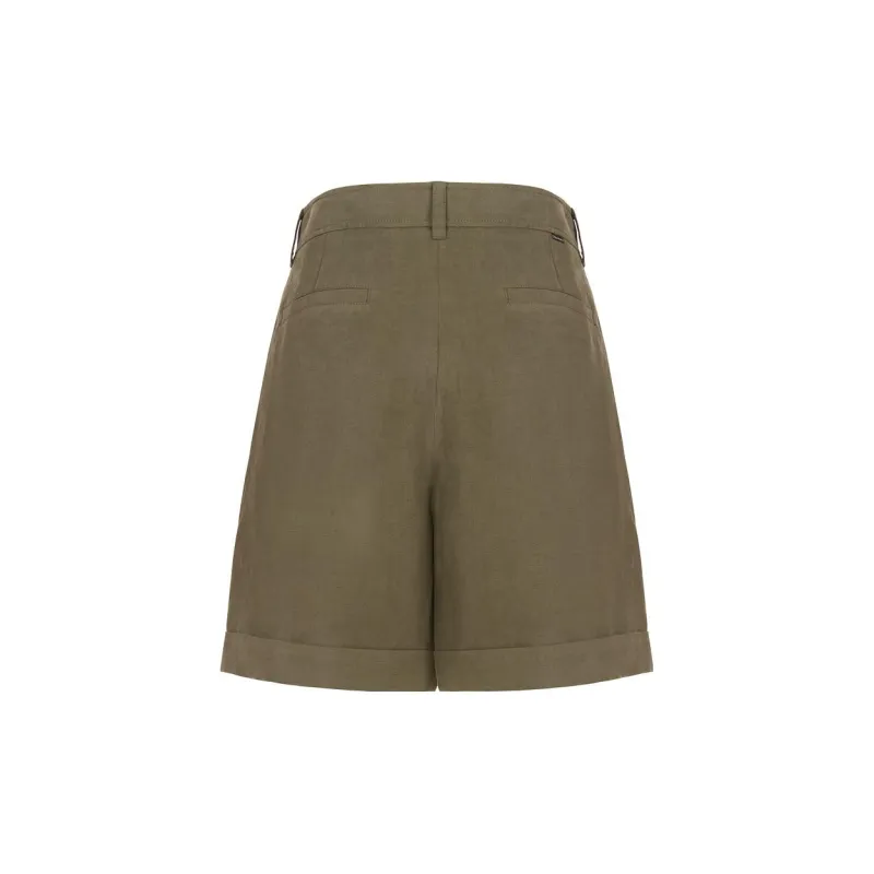 WOOLRICH High Waist Turn Up Hem Shorts-1