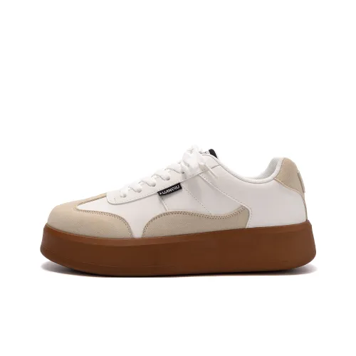 HUANQIU Casual Shoes Men Low-Top White/Brown