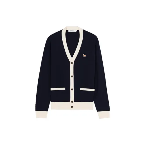 Maison Kitsune Back To Series Sweaters Unisex Navy Blue