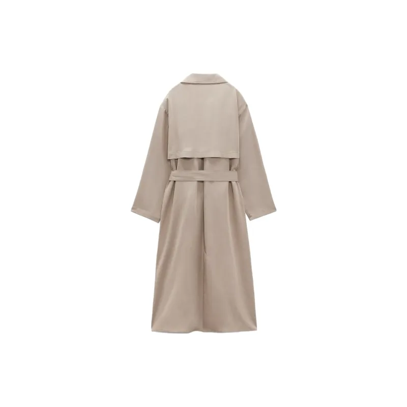 ZARA Trench Coats Women's Gray-1