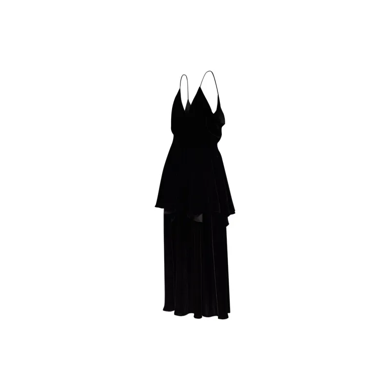 Lv Tiered V Neck Gown-1