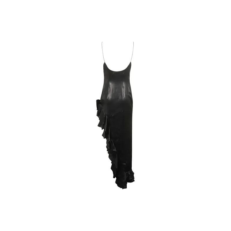 Alessandra Rich Ruffled Asymmetrical Midi Dress-1