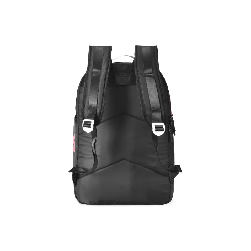 Spare No Pains. Polyester Basketball Backpack Regular Unisex Black Red-4