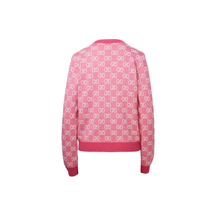 GUCCI Gg Jacquard Crew Neck Cardigan-1