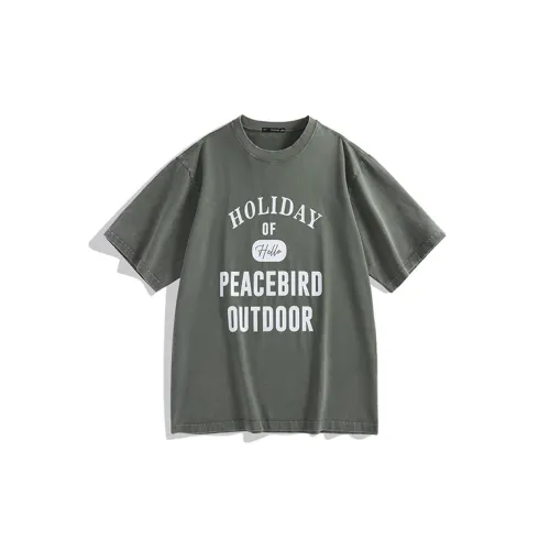 PEACEBIRD MEN T-Shirts Unisex Army Green First Batch Wide Style