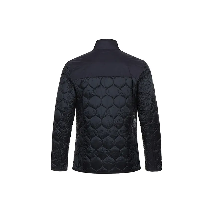 Zzegna FW21 Solid Color Stand Collar Puffer Jacket Men's Black-1