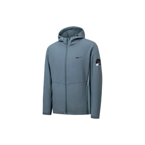 Erke Trench Coats Men Cyan Smoke Gray