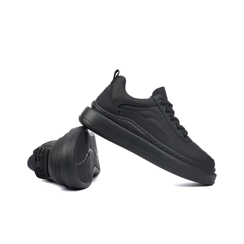 Tide Attack Slip Resistant Low Top Skateboard Shoes Men's Black-2