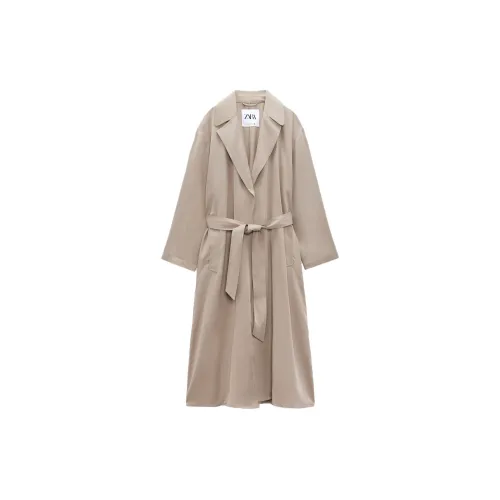 ZARA Trench Coats Women's Gray