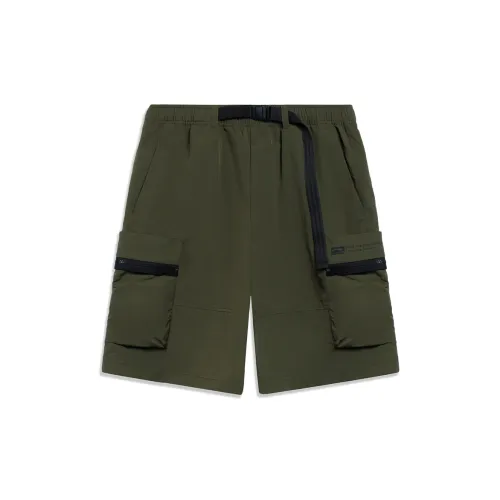 LINING Sports Life Collection Sports Shorts Men Dark Olive Green