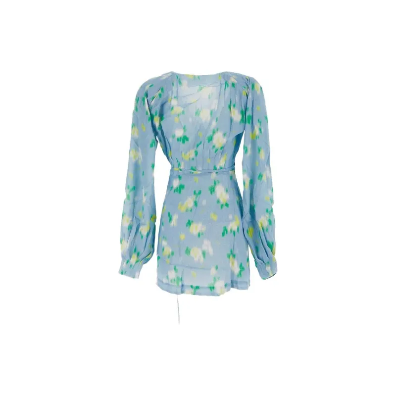 Rotate Long-Sleeved Dresses Women's Blue-1