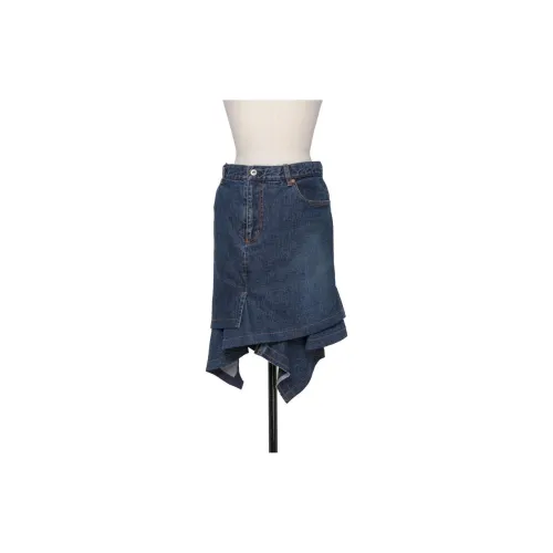 Sacai Denim Short Skirts Women's Blue