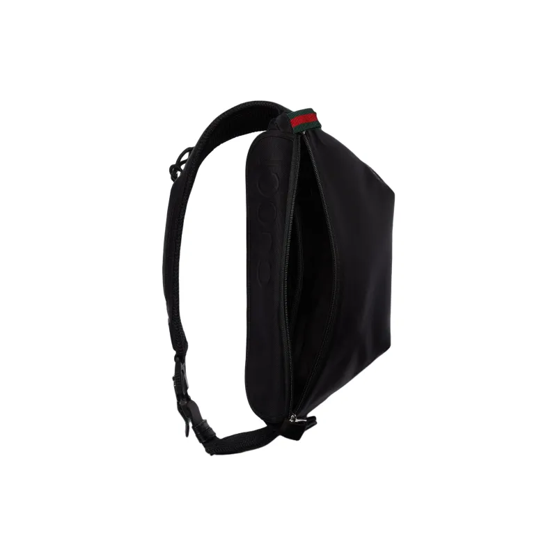 GUCCI Nylon One Shoulder Crossbody Fanny Pack Trumpets Men's Black-5